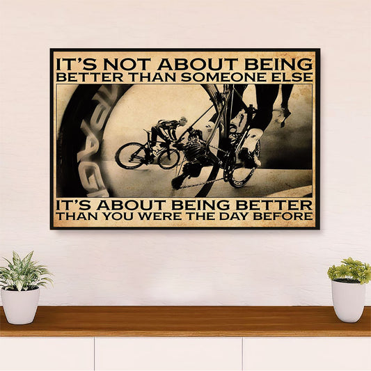 Cycling, Mountain Biking Canvas  Prints | Being Better | Wall Art Gift for Cycler