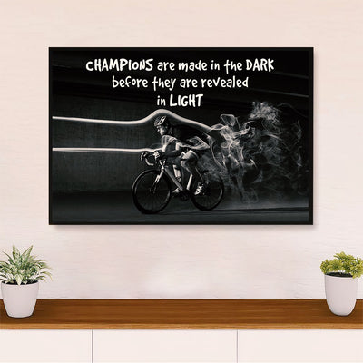 Cycling, Mountain Biking Canvas  Prints | Champions Are Made | Wall Art Gift for Cycler