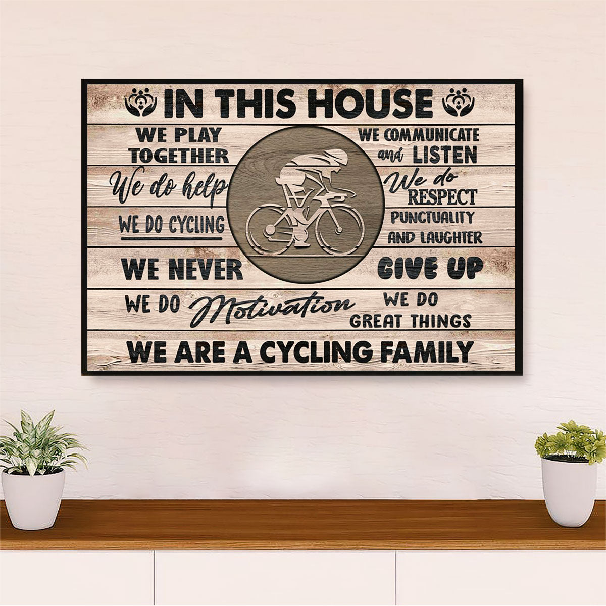 Cycling, Mountain Biking Poster Print | In This House | Wall Art Gift for Cycler