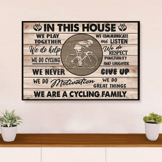 Cycling, Mountain Biking Canvas  Prints | In This House | Wall Art Gift for Cycler