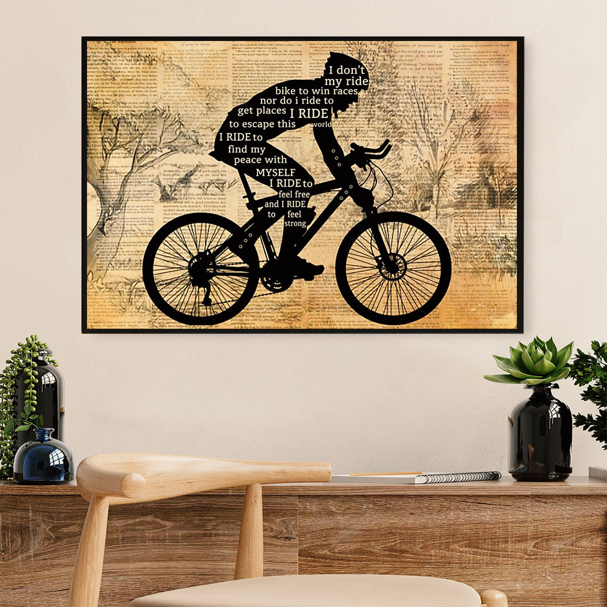 Cycling, Mountain Biking Canvas  Prints | I Ride To | Wall Art Gift for Cycler