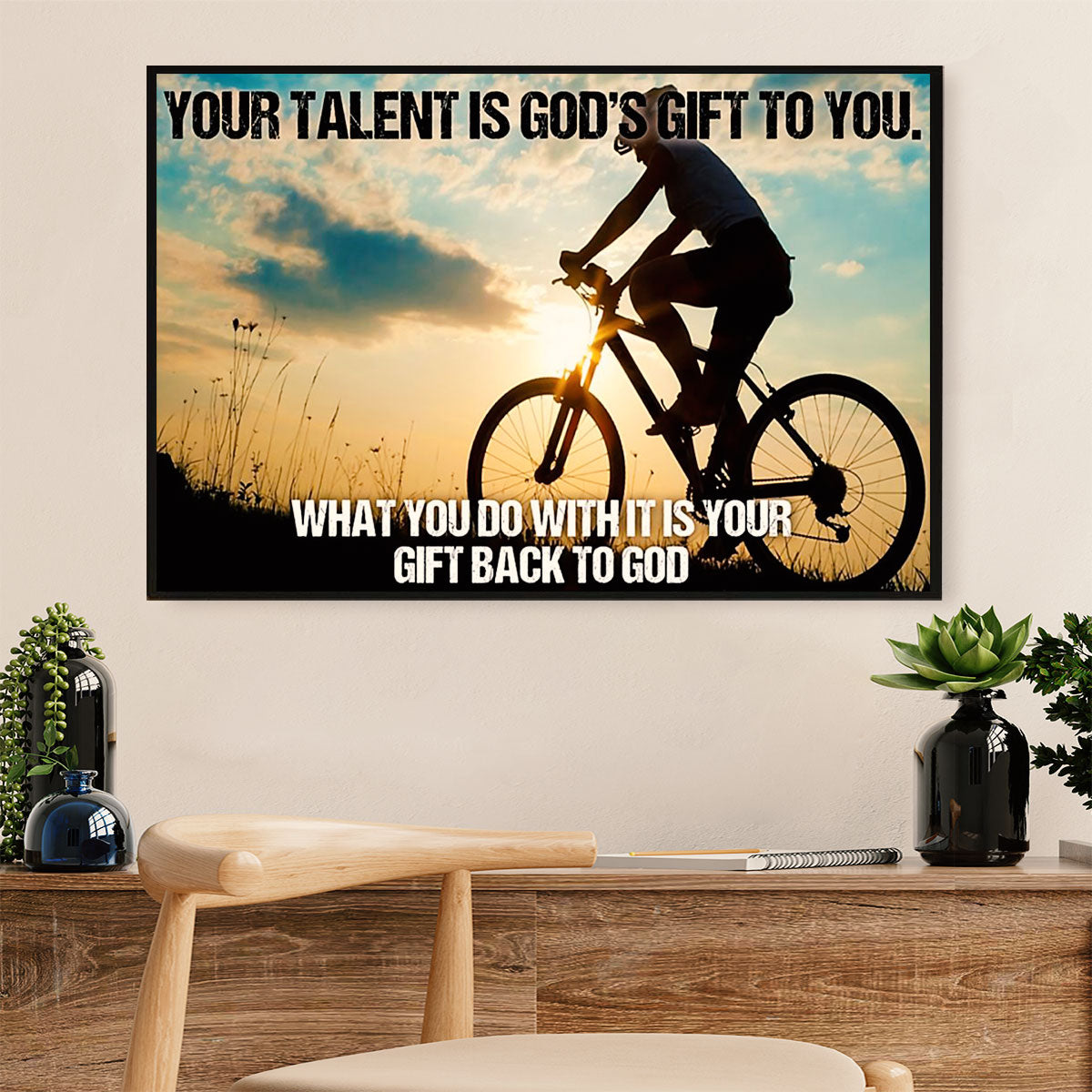 Cycling, Mountain Biking Poster Print | God's Gift | Wall Art Gift for Cycler