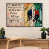 Cycling, Mountain Biking Canvas  Prints | Husband & Wife Cycling | Wall Art Gift for Cycler