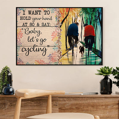 Cycling, Mountain Biking Canvas  Prints | Husband & Wife Cycling | Wall Art Gift for Cycler