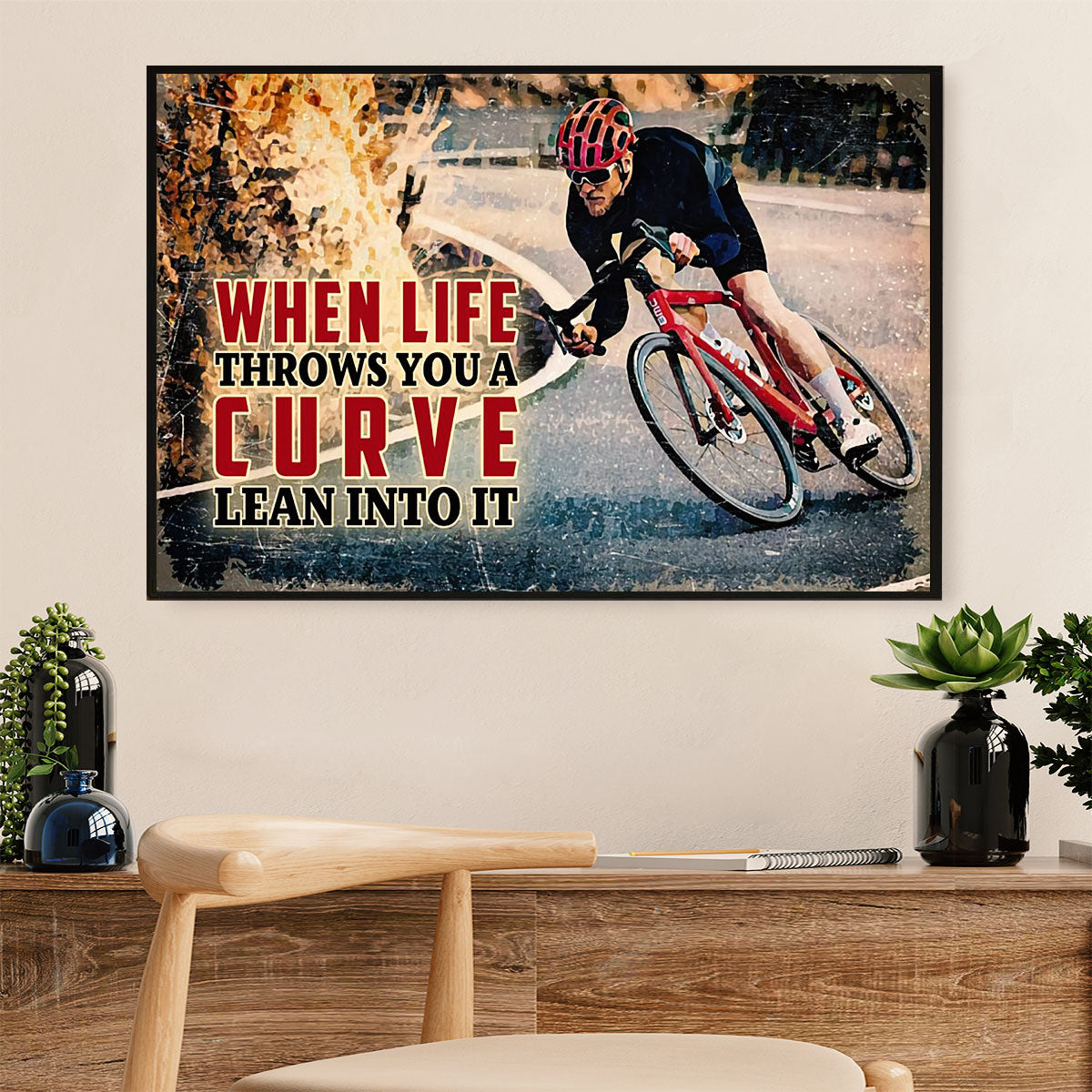 Cycling, Mountain Biking Canvas  Prints | Lean To It | Wall Art Gift for Cycler
