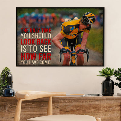 Cycling, Mountain Biking Canvas  Prints | Look Back To See | Wall Art Gift for Cycler