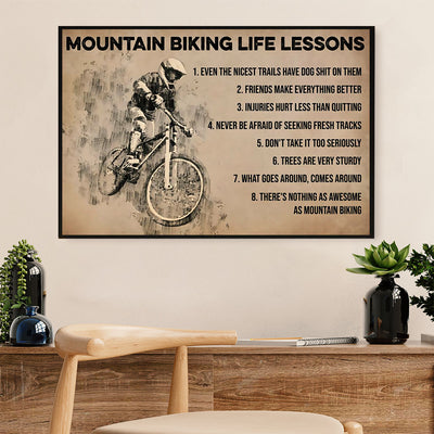 Cycling, Mountain Biking Canvas  Prints | Mountain Biking Life Lessons | Wall Art Gift for Cycler