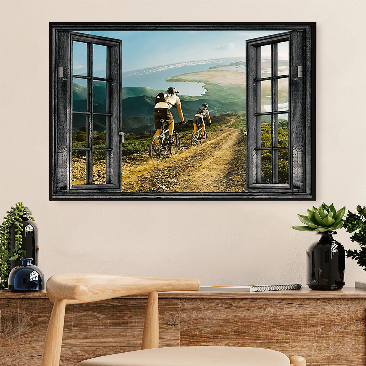Cycling, Mountain Biking Canvas  Prints | Landscape | Wall Art Gift for Cycler