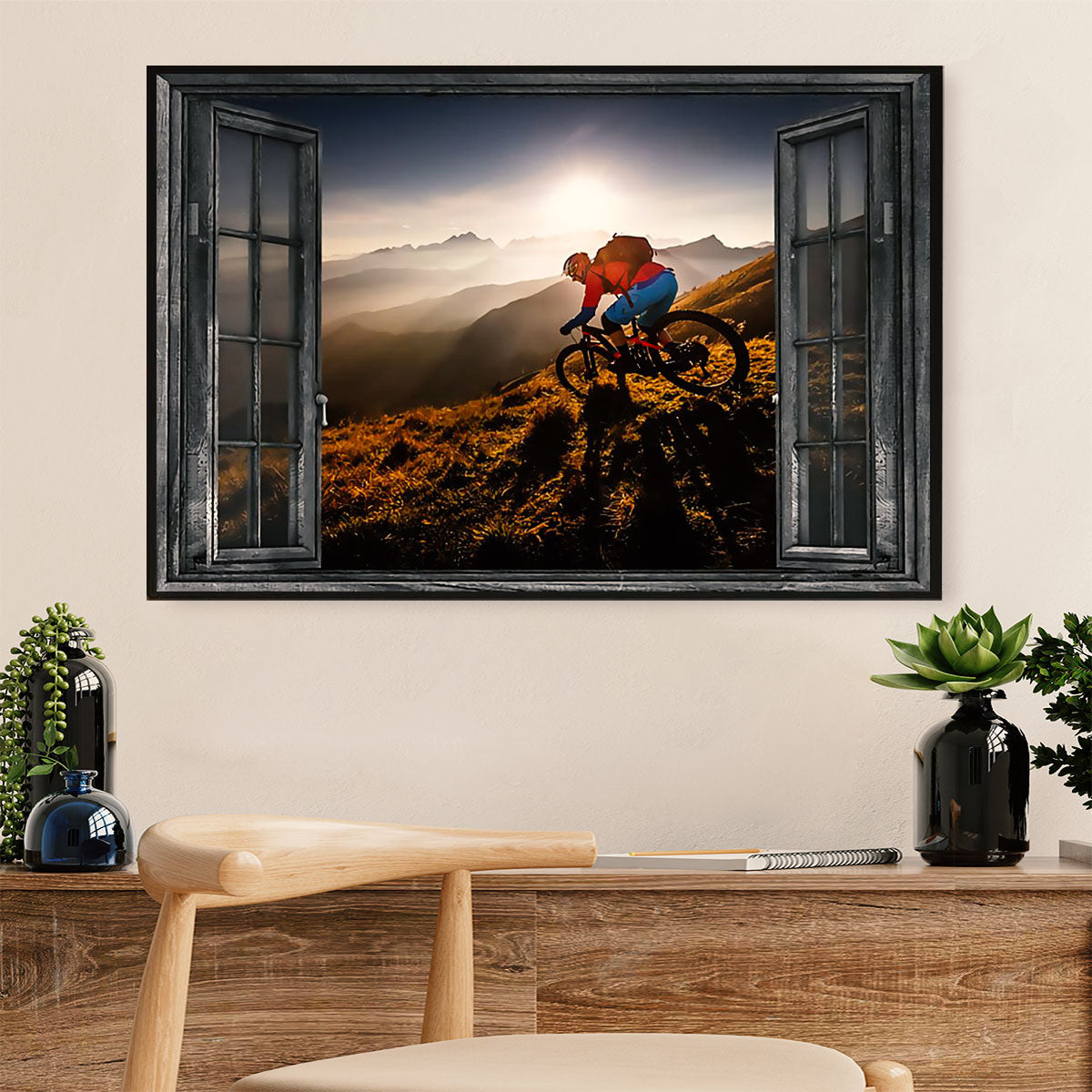 Cycling, Mountain Biking Canvas  Prints | Mountain Landscape | Wall Art Gift for Cycler