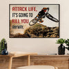 Cycling, Mountain Biking Poster Print | Attack Life | Wall Art Gift for Cycler