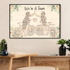 Cycling, Mountain Biking Canvas  Prints | Bestie We're A Team | Wall Art Gift for Cycler