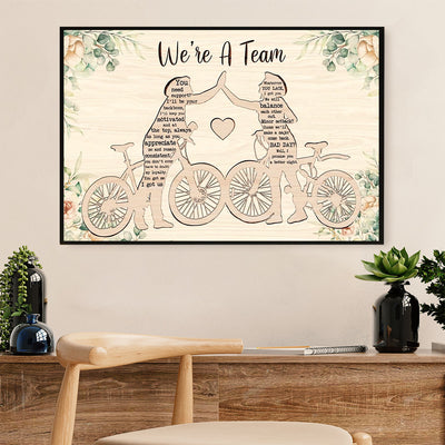 Cycling, Mountain Biking Canvas  Prints | Bestie We're A Team | Wall Art Gift for Cycler