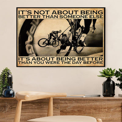 Cycling, Mountain Biking Poster Print | Being Better | Wall Art Gift for Cycler