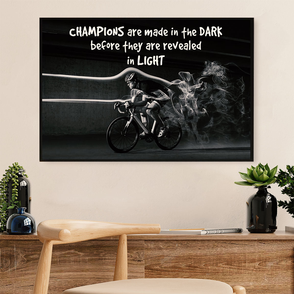 Cycling, Mountain Biking Poster Print | Champions Are Made | Wall Art Gift for Cycler