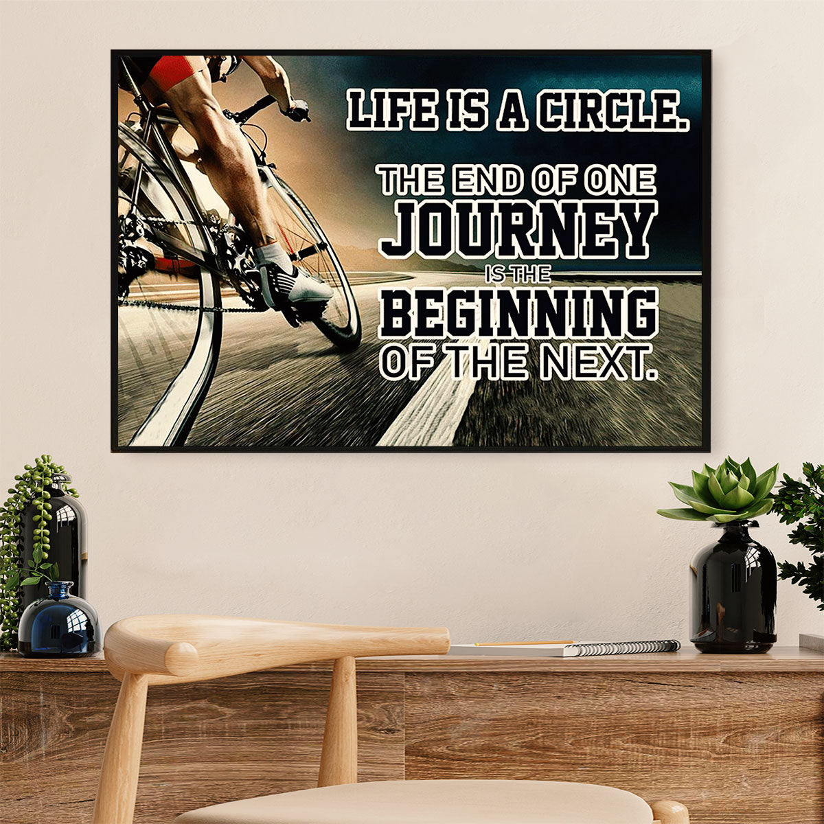 Cycling, Mountain Biking Poster Print | Life Is A Circle | Wall Art Gift for Cycler