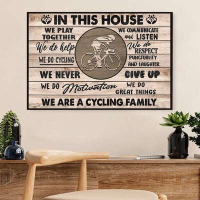 Cycling, Mountain Biking Canvas  Prints | In This House | Wall Art Gift for Cycler