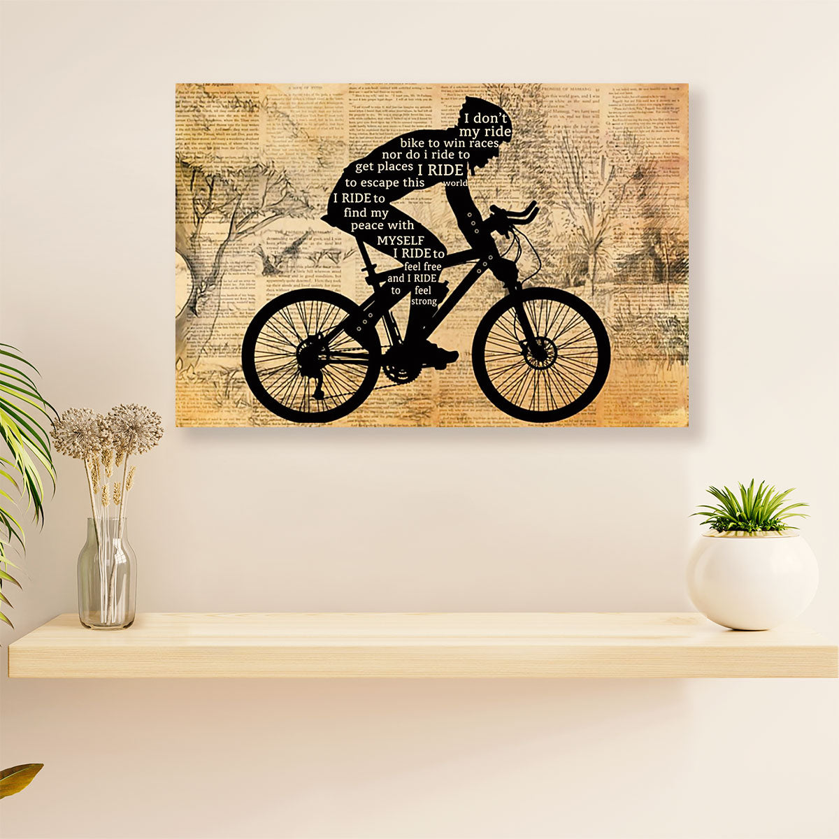 Cycling, Mountain Biking Canvas  Prints | I Ride To | Wall Art Gift for Cycler
