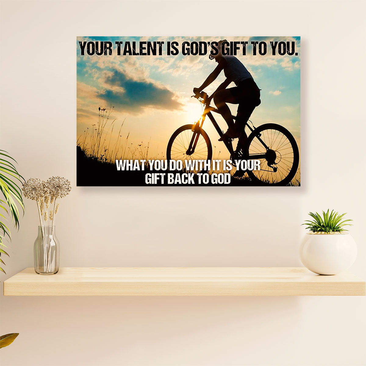 Cycling, Mountain Biking Canvas  Prints | God's Gift | Wall Art Gift for Cycler
