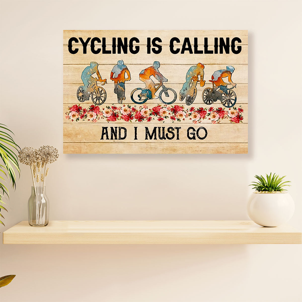 Cycling, Mountain Biking Canvas  Prints | Cycling Is Calling | Wall Art Gift for Cycler