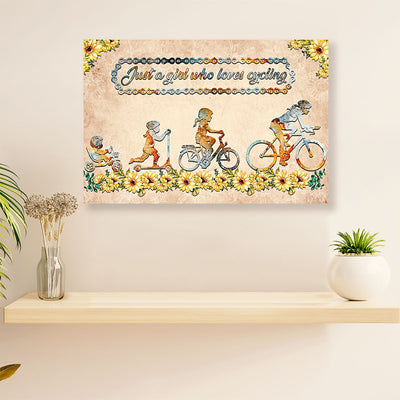 Cycling, Mountain Biking Canvas  Prints | Girl Loves Cycling | Wall Art Gift for Cycler