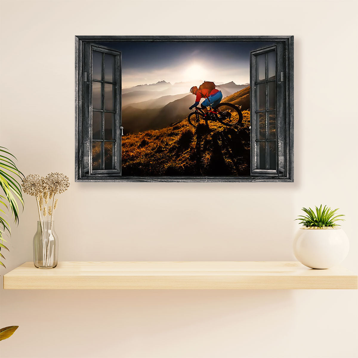 Cycling, Mountain Biking Canvas  Prints | Mountain Landscape | Wall Art Gift for Cycler