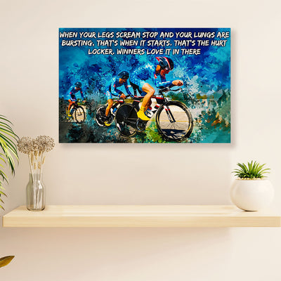 Cycling, Mountain Biking Poster Print | Winners Love It | Wall Art Gift for Cycler