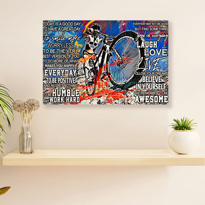 Cycling, Mountain Biking Poster Print | Today is A Good Day | Wall Art Gift for Cycler