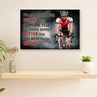 Cycling, Mountain Biking Poster Print | Better Than Yesterday | Wall Art Gift for Cycler