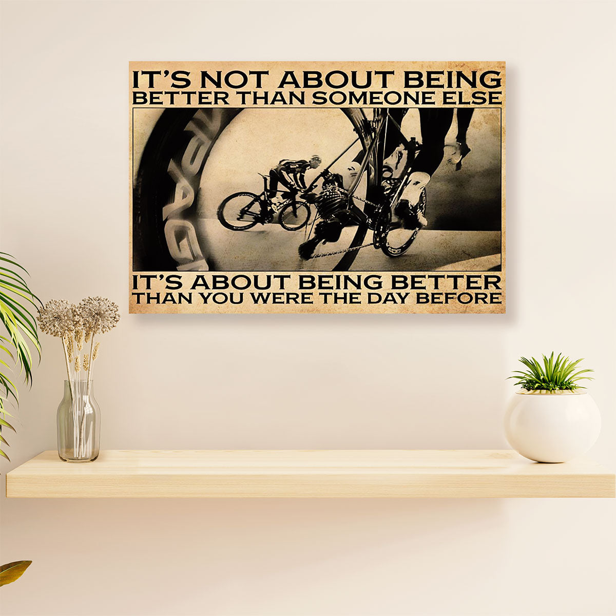 Cycling, Mountain Biking Canvas  Prints | Being Better | Wall Art Gift for Cycler