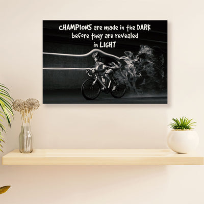 Cycling, Mountain Biking Canvas  Prints | Champions Are Made | Wall Art Gift for Cycler