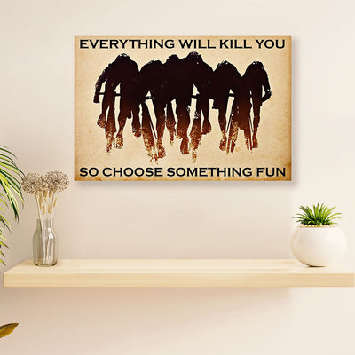 Cycling, Mountain Biking Canvas  Prints | Choose Something Fun | Wall Art Gift for Cycler