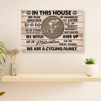 Cycling, Mountain Biking Canvas  Prints | In This House | Wall Art Gift for Cycler
