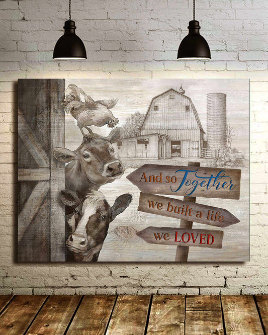 Mostsuit Top 5 Beautiful Farm Animals Wall Art Decor Together We Built A Life We Loved Canvas