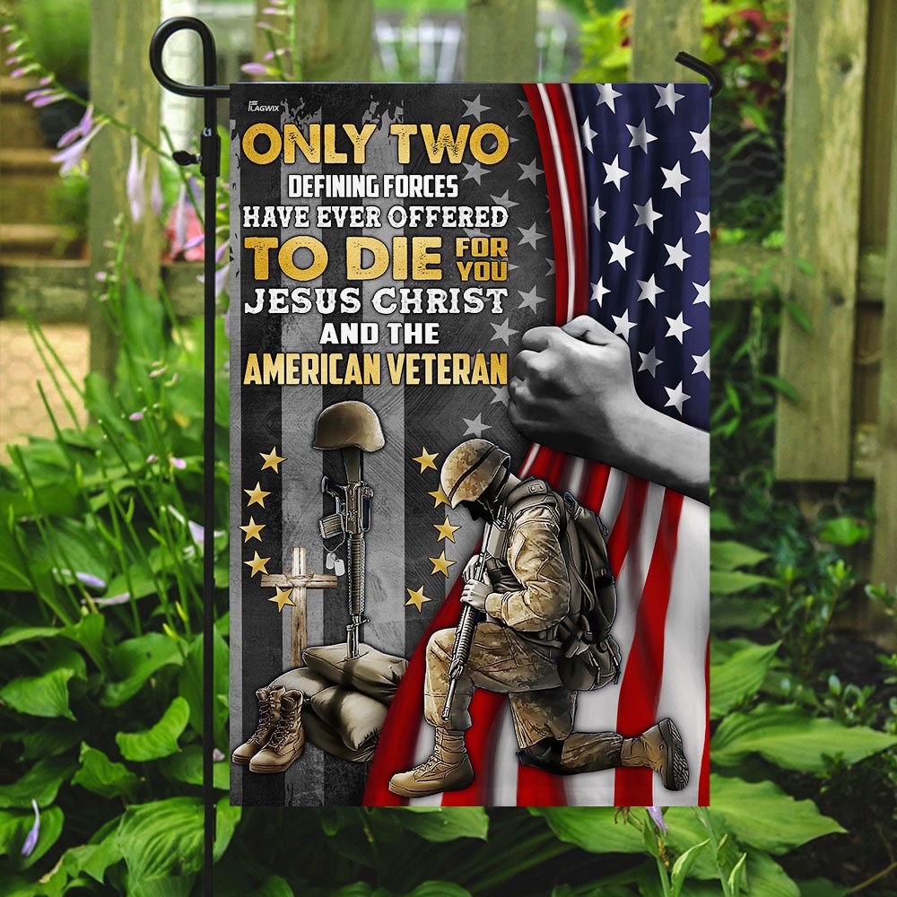 Jesus Christ And The American Veteran Flag