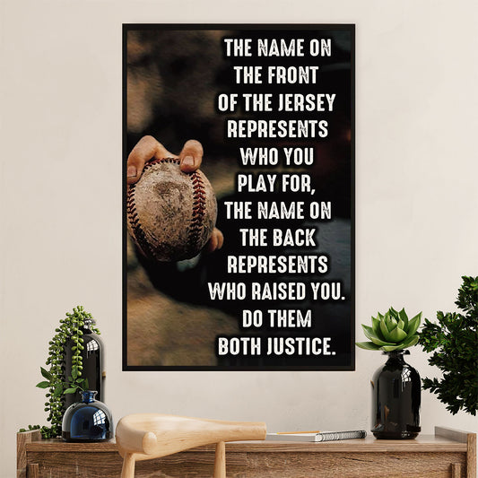 Baseball Poster Prints Wall Art | Name on The Front | Home Décor Gift for Baseball Player