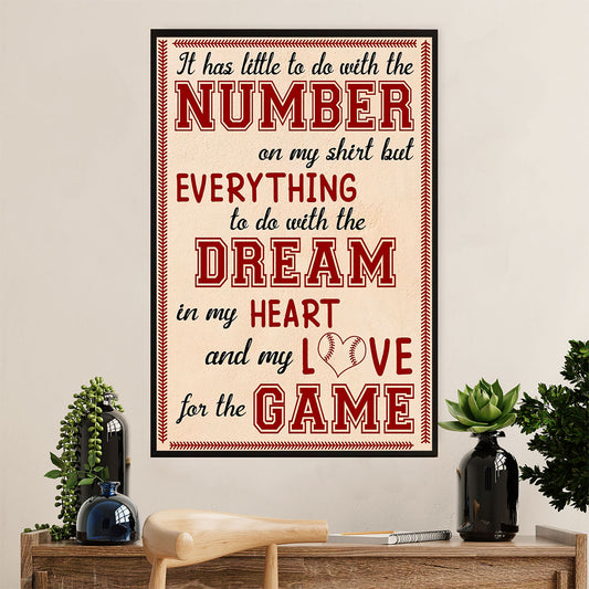 Baseball Canvas Wall Art Prints | Heart Love Game | Home Décor Gift for Baseball Player