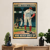 Baseball Canvas Wall Art Prints | Beat Person Who Never Gives Up | Home Décor Gift for Baseball Player
