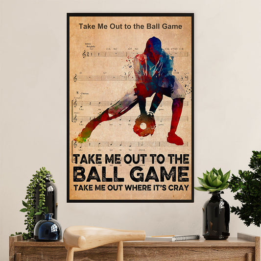 Baseball Poster Prints Wall Art | Take Me Out to The Ball Game | Home Décor Gift for Baseball Player