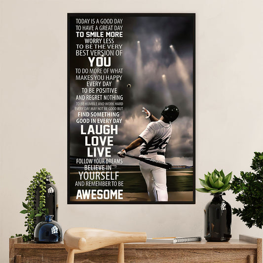 Baseball Canvas Wall Art Prints | Laugh Love Live | Home Décor Gift for Baseball Player