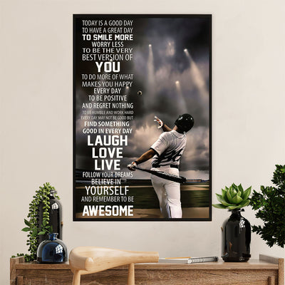 Baseball Canvas Wall Art Prints | Laugh Love Live | Home Décor Gift for Baseball Player