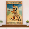 Baseball Poster Prints Wall Art | Father & Son | Home Décor Gift for Baseball Player