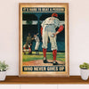 Baseball Canvas Wall Art Prints | Beat Person Who Never Gives Up | Home Décor Gift for Baseball Player