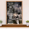 Baseball Poster Prints Wall Art | Laugh Love Live | Home Décor Gift for Baseball Player
