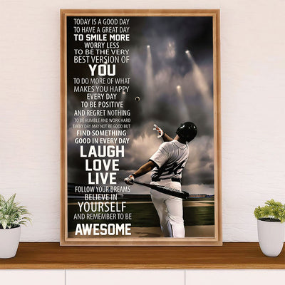 Baseball Canvas Wall Art Prints | Laugh Love Live | Home Décor Gift for Baseball Player