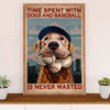 Baseball Canvas Wall Art Prints | Loves Dogs & Baseball | Home Décor Gift for Baseball Player