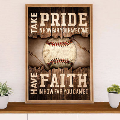 Baseball Canvas Wall Art Prints | Take Pride In | Home Décor Gift for Baseball Player