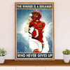 Baseball Canvas Wall Art Prints | Winner Never Gives Up | Home Décor Gift for Baseball Player