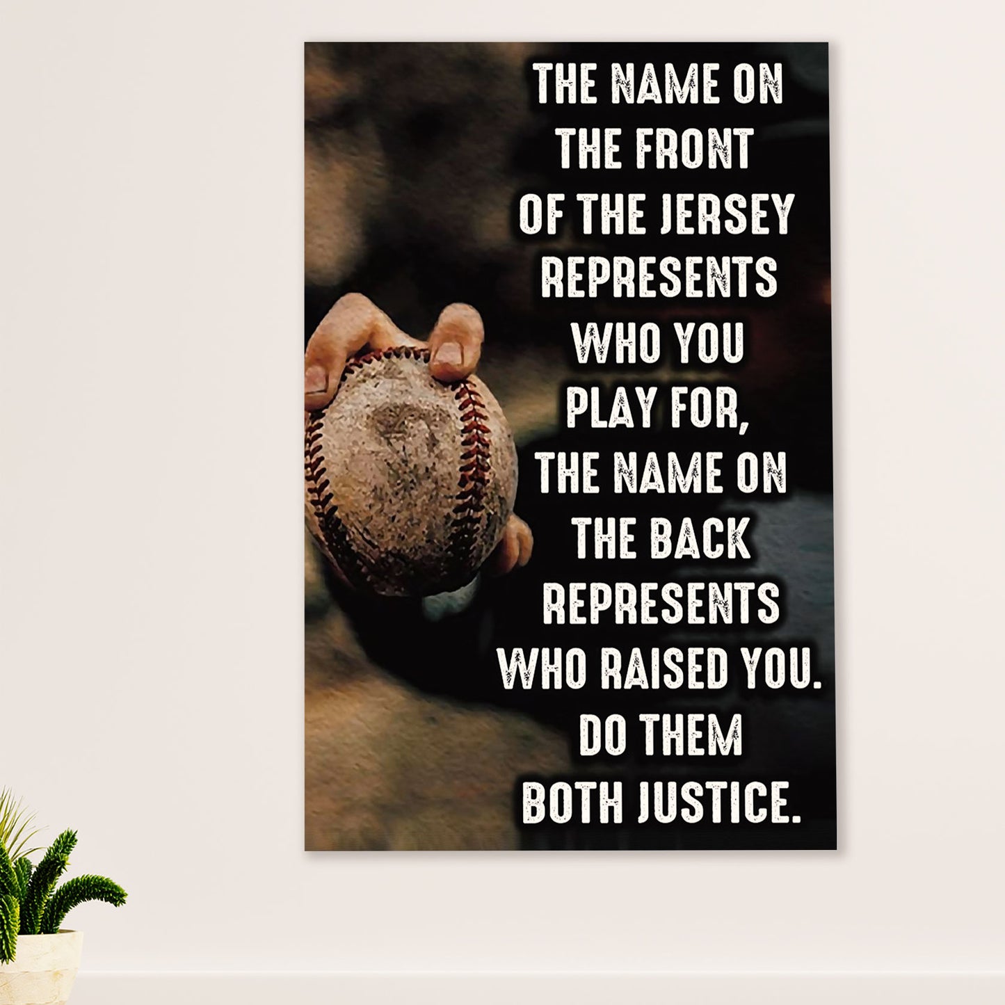 Baseball Poster Prints Wall Art | Name on The Front | Home Décor Gift for Baseball Player