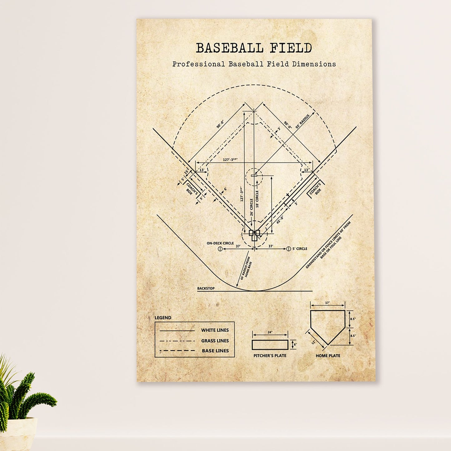 Baseball Canvas Wall Art Prints | Baseball Field | Home Décor Gift for Baseball Player