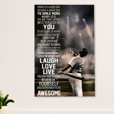 Baseball Canvas Wall Art Prints | Laugh Love Live | Home Décor Gift for Baseball Player